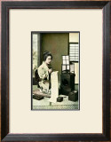 Japanese Geisha Writing Letter