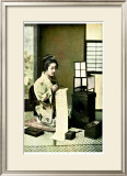 Japanese Geisha Writing Letter