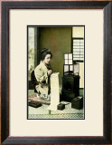 Japanese Geisha Writing Letter