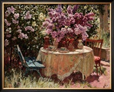 Garden Table with Blue Chair