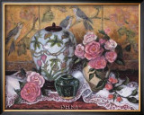 Roses with Green Jar