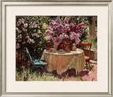 Garden Table with Blue Chair