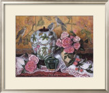 Roses with Green Jar
