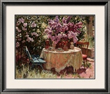 Garden Table with Blue Chair
