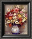 Buy Dahlias dans Un Pot Bleu at AllPosters.com