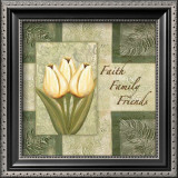 Tulips, Faith Family Friends Framed Art Print