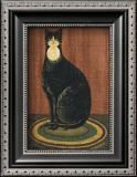 Black Cat with Bib Framed Art Print