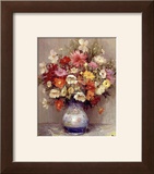 Buy Dahlias dans Un Pot Bleu at AllPosters.com