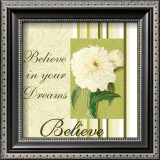 Spring Peony: Believe Framed Art Print