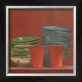 Vaisselle Sur Fond Rouge