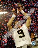 Drew Brees with the Vince Lombardi Trophy Super Bowl XLIV