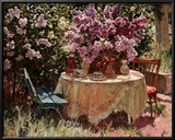Garden Table with Blue Chair