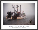 Fishing for Blues Framed Art Print