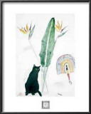 Black Cat and Strelitzia