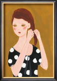 Girl with a Smile, Brading Hair Framed Art Print