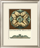 Aqua and Brown Rosette II