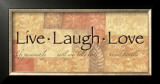 Words to Live By: Live Laugh Love Framed Art Print