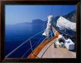 Buy Deck of Yacht Sailing Past Cliffs of Gulf of Orosei, Sardinia, Italy at AllPosters.com