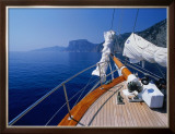 Buy Deck of Yacht Sailing Past Cliffs of Gulf of Orosei, Sardinia, Italy at AllPosters.com