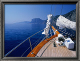 Buy Deck of Yacht Sailing Past Cliffs of Gulf of Orosei, Sardinia, Italy at AllPosters.com