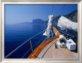 Buy Deck of Yacht Sailing Past Cliffs of Gulf of Orosei, Sardinia, Italy at AllPosters.com