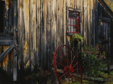 Wheel Besides Barn, Drury Place, Weston, Vermont, USA