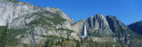 View of Bridal Veil Falls Surrounded by Yosemite Valley, Yosemite National Park, California, USA