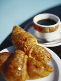 Buy Croissant and Black Coffee on Table, St. Martin, Caribbean at AllPosters.com