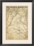 Buy War Telegram Marking Map, c.1862 at AllPosters.com