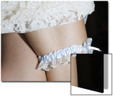 Closeup of Garter on Wedding Bride's Leg