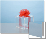 Clear Box with Red Ribbon and Bow