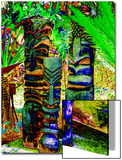 Three Iridescent Tiki Totem Poles