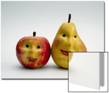 Paper Apple and Pear with Faces