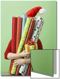 Woman with Gift Wrap and Present
