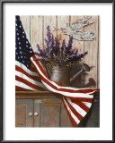 Flag with Purple Flowers