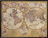 Antique Map, Globe Terrestre, 1690