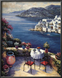 Mediterranean Vistas w Black Chairs