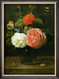 Buy Bouquet de Roses avec Papaillons et Insectes at AllPosters.com