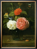 Buy Bouquet de Roses avec Papaillons et Insectes at AllPosters.com