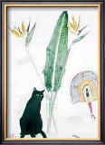 Black Cat and Strelitzia