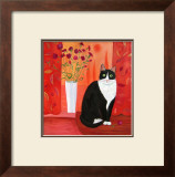 Cat with Carnations