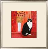 Cat with Carnations