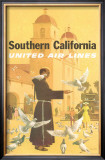 Buy United Airlines: Southern California, Franciscan Monk and Spanish Mission at AllPosters.com