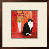 Cat with Carnations