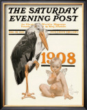 New Year's Baby, c.1908: Stork Delivery