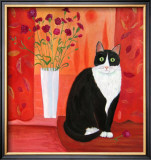 Cat with Carnations
