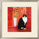 Cat with Carnations