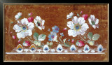 Buy Floral Embroidery Design with Flowers and Strawberries at AllPosters.com