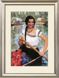 Señorita in Boat with Flowers
