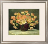 Buy Tulips in a Vase on a Draped Table at AllPosters.com